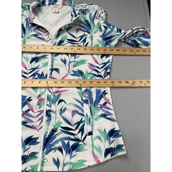 Tommy Bahama Women's L Tennis Full Zip Jacket Tropical Print Athletic - Picture 8 of 11